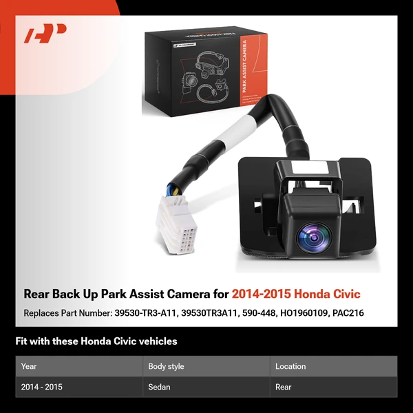 Rear Back Up Park Assist Camera for 2014-2015 Honda Civic