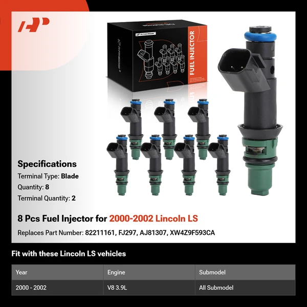 8 Pcs Fuel Injector for 2000-2002 Lincoln LS