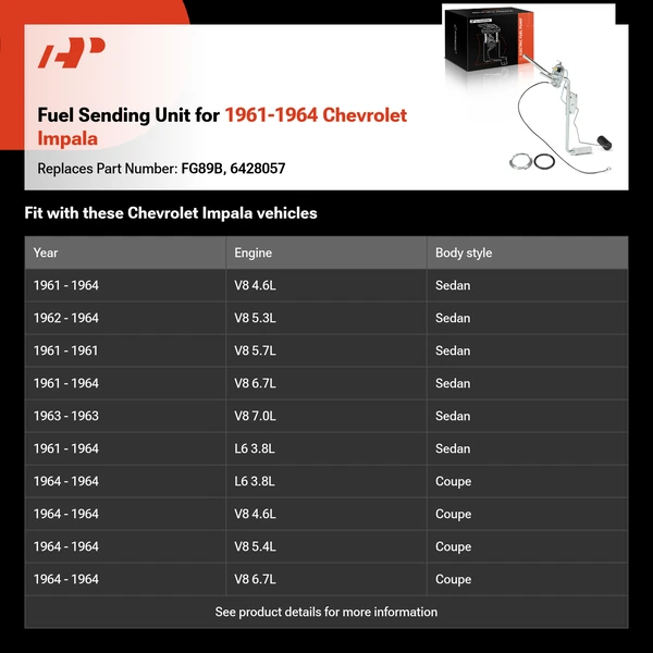 Fuel Sending Unit for 1961-1964 Chevrolet Impala