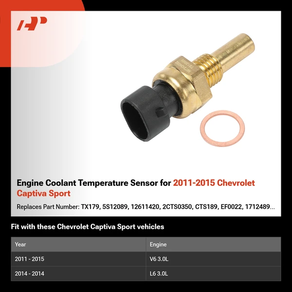 Engine Coolant Temperature Sensor for 2011-2015 Chevrolet Captiva Sport