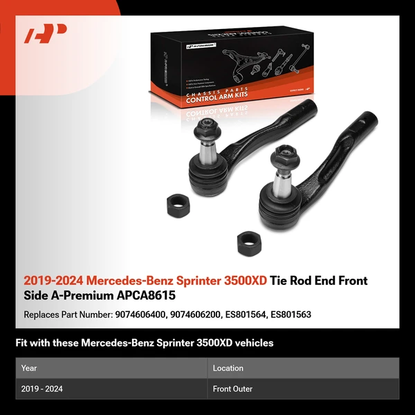 2019-2024 Mercedes-Benz Sprinter 3500XD Tie Rod End Front Side A-Premium APCA8615