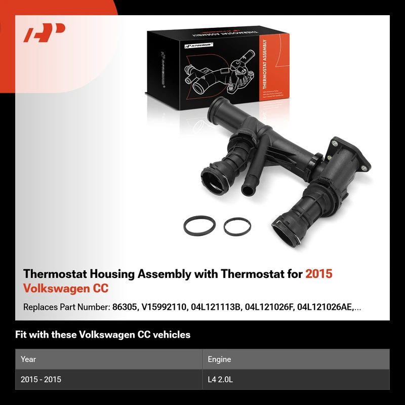 Thermostat Housing Assembly with Thermostat for 2015 Volkswagen CC