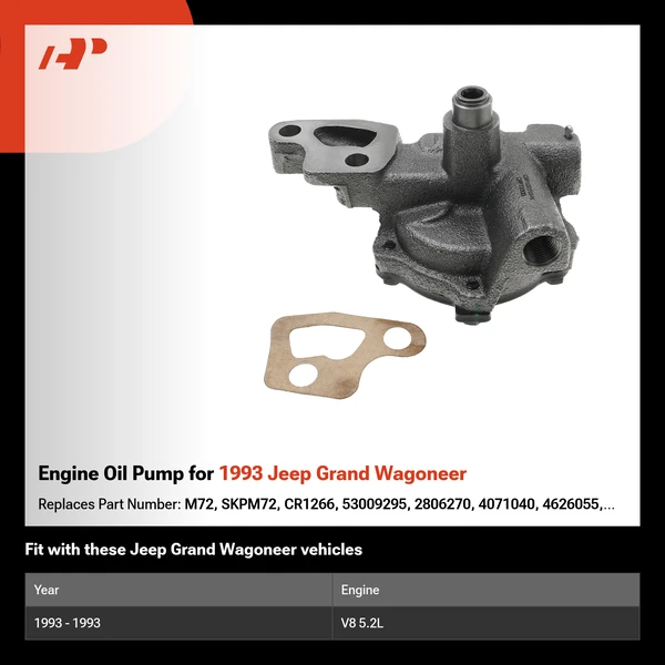 Engine Oil Pump for 1993 Jeep Grand Wagoneer
