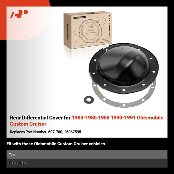 Rear Differential Cover for 1983-1986 1988 1990-1991 Oldsmobile Custom Cruiser
