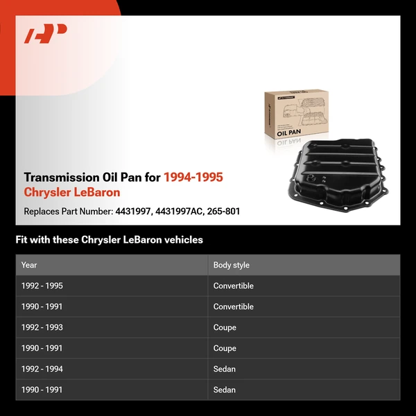 Transmission Oil Pan for 1994-1995 Chrysler LeBaron