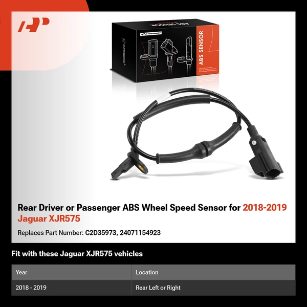 Rear Driver or Passenger ABS Wheel Speed Sensor for 2018-2019 Jaguar XJR575