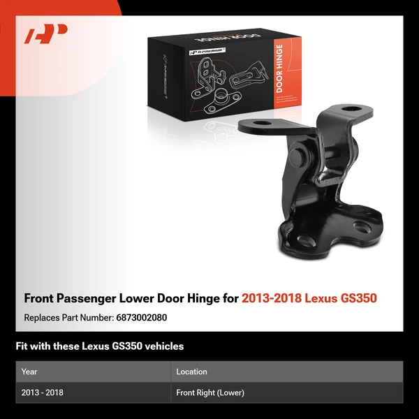 Front Passenger Lower Door Hinge for 2013-2018 Lexus GS350