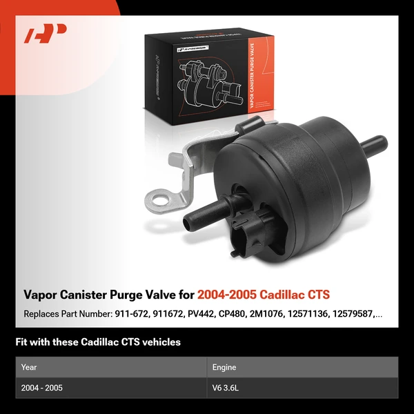Vapor Canister Purge Valve for 2004-2005 Cadillac CTS