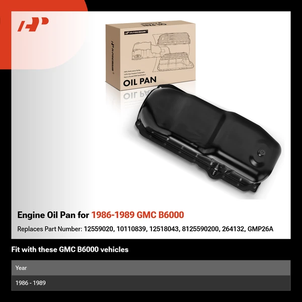 Engine Oil Pan for 1986-1989 GMC B6000
