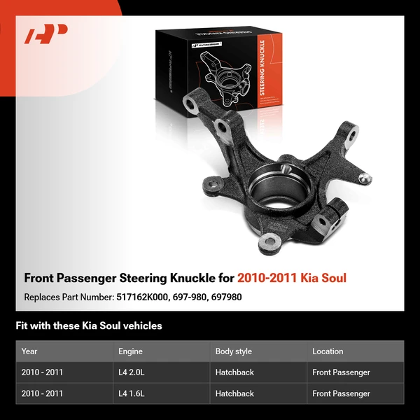 Front Passenger Steering Knuckle for 2010-2011 Kia Soul