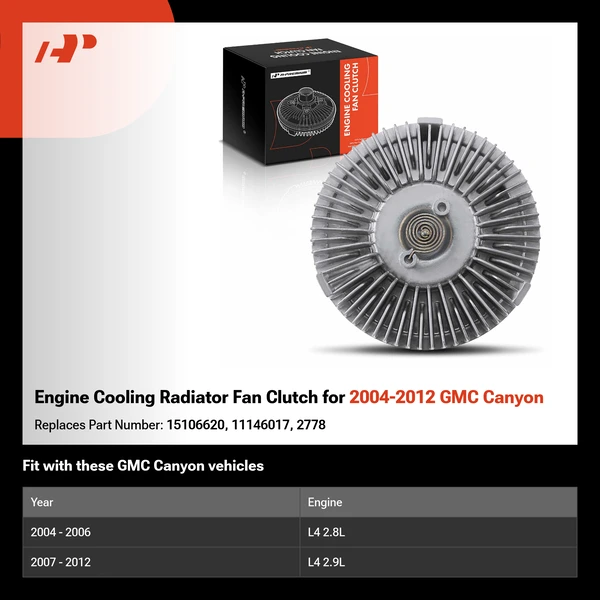 Engine Cooling Radiator Fan Clutch for 2004-2012 GMC Canyon