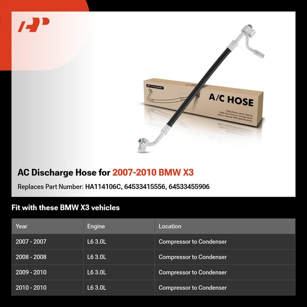 AC Discharge Hose for 2007-2010 BMW X3