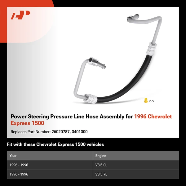 Power Steering Pressure Line Hose Assembly for 1996 Chevrolet Express 1500