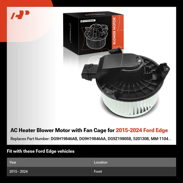 AC Heater Blower Motor with Fan Cage for 2015-2024 Ford Edge