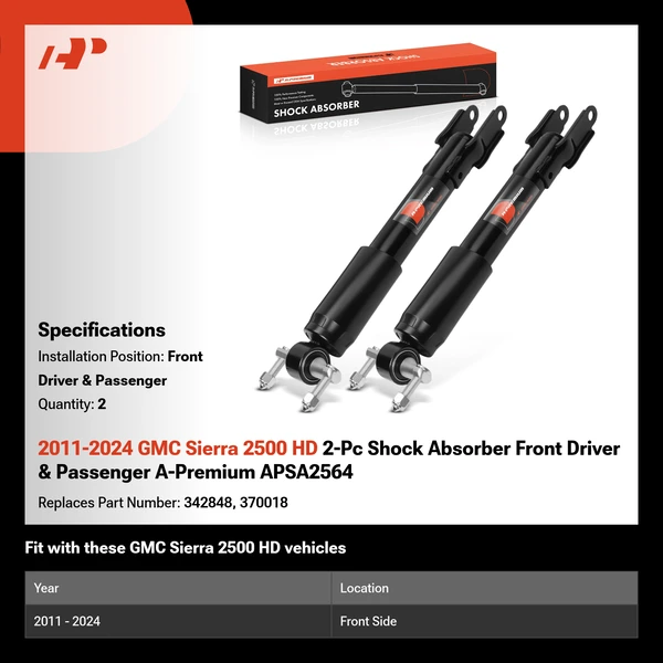 2011-2024 GMC Sierra 2500 HD 2-Pc Shock Absorber Front Driver & Passenger A-Premium APSA2564