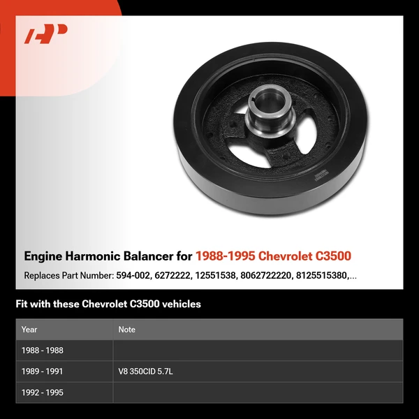 Engine Harmonic Balancer for 1988-1995 Chevrolet C3500