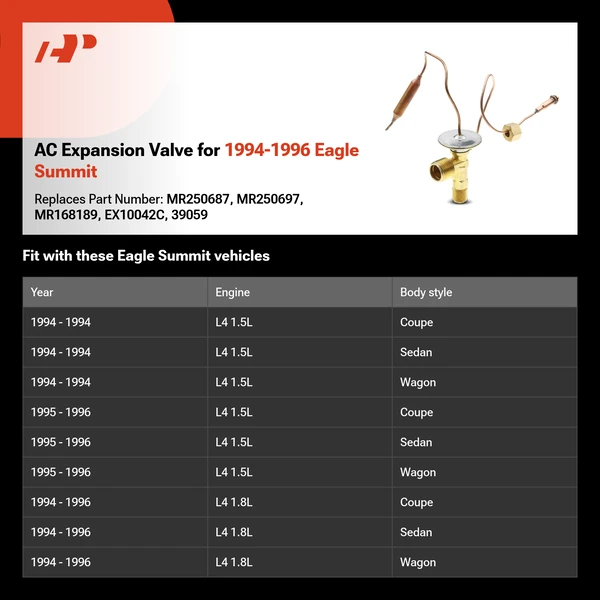 AC Expansion Valve for 1994-1996 Eagle Summit