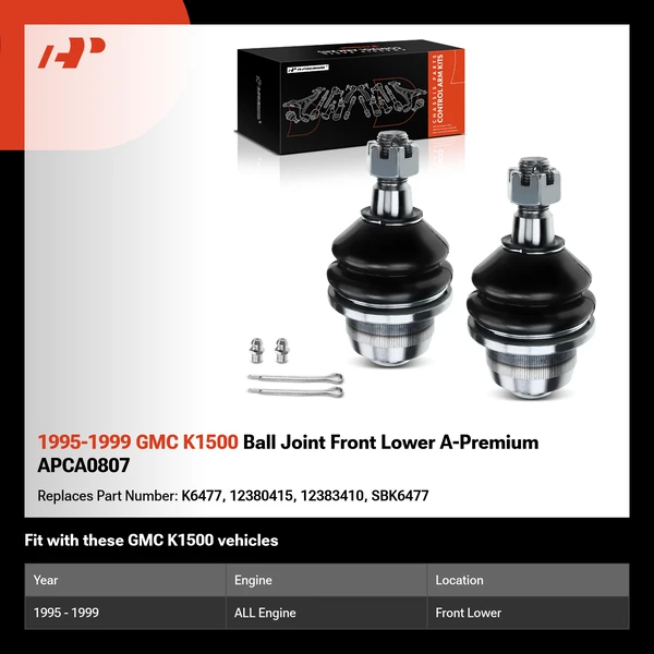 1995-1999 GMC K1500 Ball Joint Front Lower A-Premium APCA0807