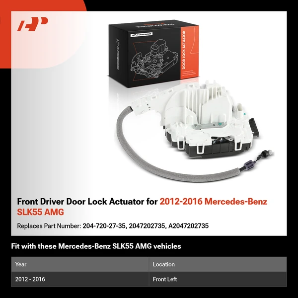 Front Driver Door Lock Actuator for 2012-2016 Mercedes-Benz SLK55 AMG