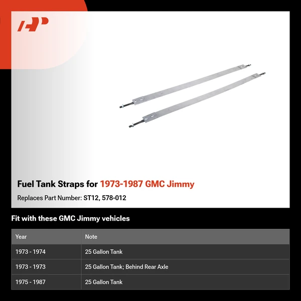Fuel Tank Straps for 1973-1987 GMC Jimmy