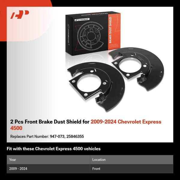 2 Pcs Front Brake Dust Shield for 2009-2024 Chevrolet Express 4500
