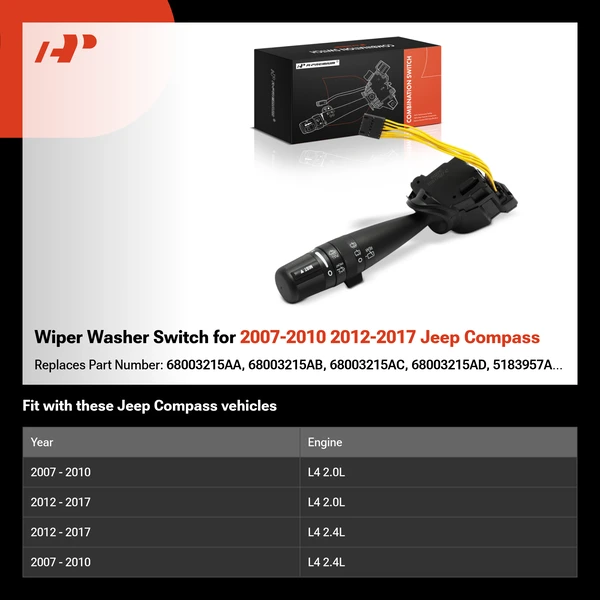 Wiper Washer Switch for 2007-2010 2012-2017 Jeep Compass