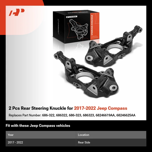 2 Pcs Rear Steering Knuckle for 2017-2022 Jeep Compass