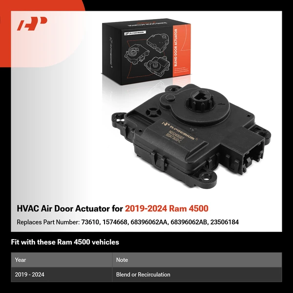 HVAC Air Door Actuator for 2019-2024 Ram 4500