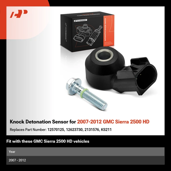 Knock Detonation Sensor for 2007-2012 GMC Sierra 2500 HD