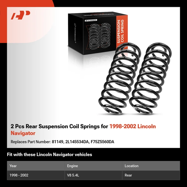 2 Pcs Rear Suspension Coil Springs for 1998-2002 Lincoln Navigator