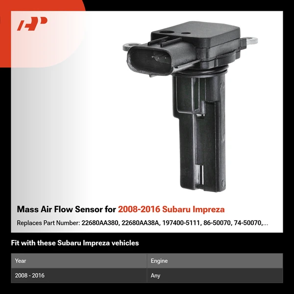 Mass Air Flow Sensor for 2008-2016 Subaru Impreza