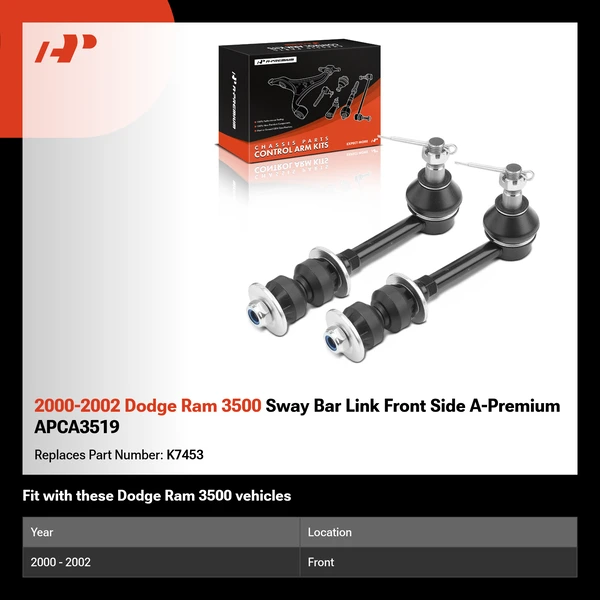 2000-2002 Dodge Ram 3500 Sway Bar Link Front Side A-Premium APCA3519