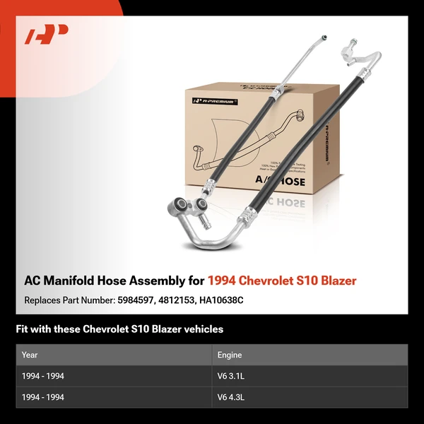 AC Manifold Hose Assembly for 1994 Chevrolet S10 Blazer