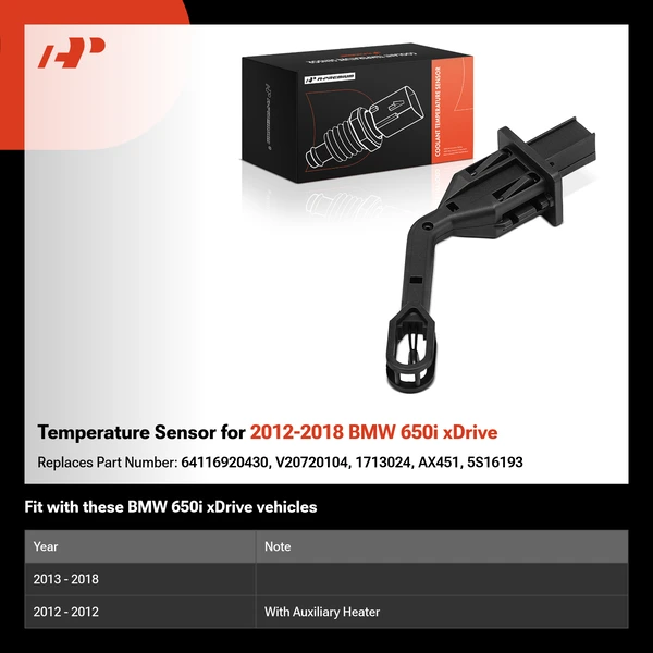 Temperature Sensor for 2012-2018 BMW 650i xDrive