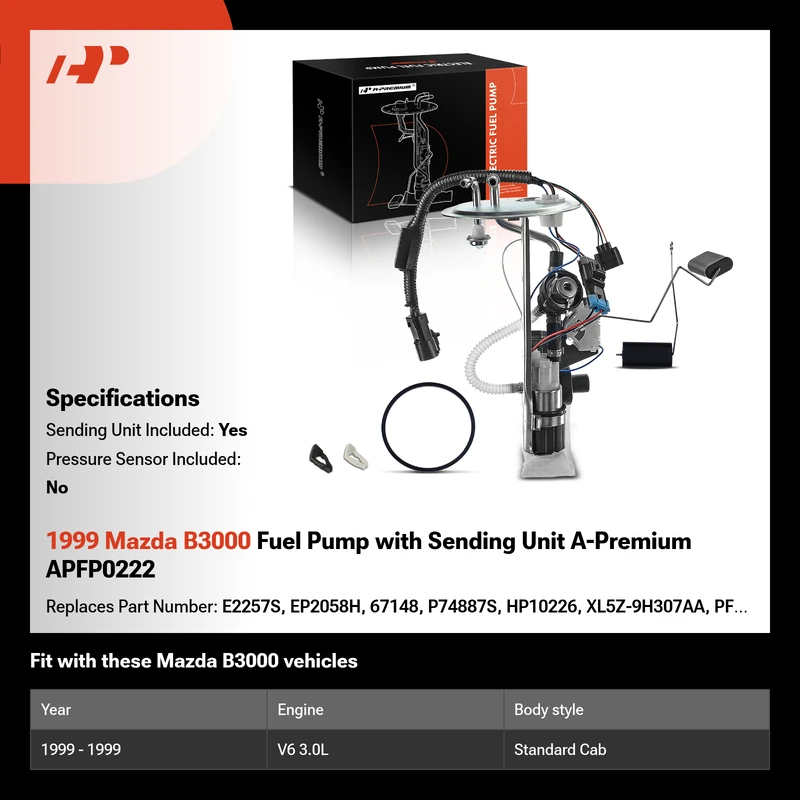 1999 Mazda B3000 Fuel Pump with Sending Unit A-Premium APFP0222