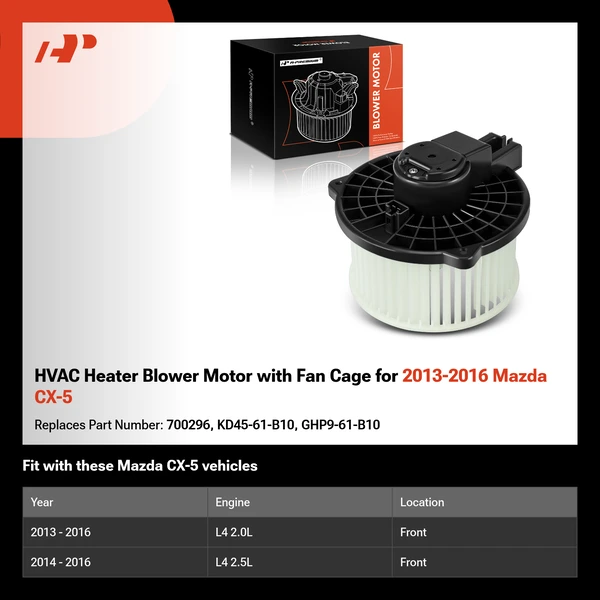 HVAC Heater Blower Motor with Fan Cage for 2013-2016 Mazda CX-5