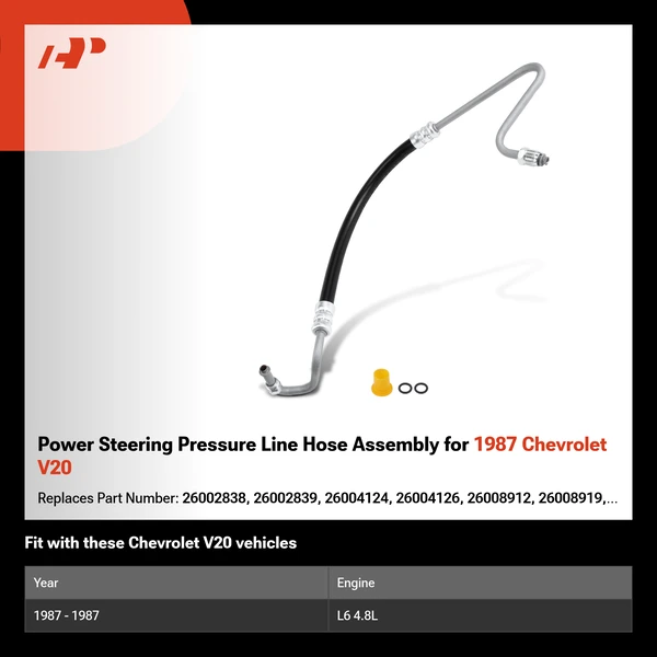 Power Steering Pressure Line Hose Assembly for 1987 Chevrolet V20