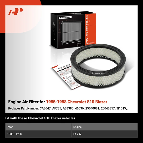 Engine Air Filter for 1985-1988 Chevrolet S10 Blazer