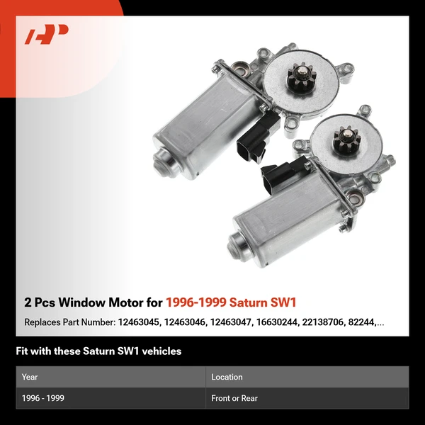 2 Pcs Window Motor for 1996-1999 Saturn SW1
