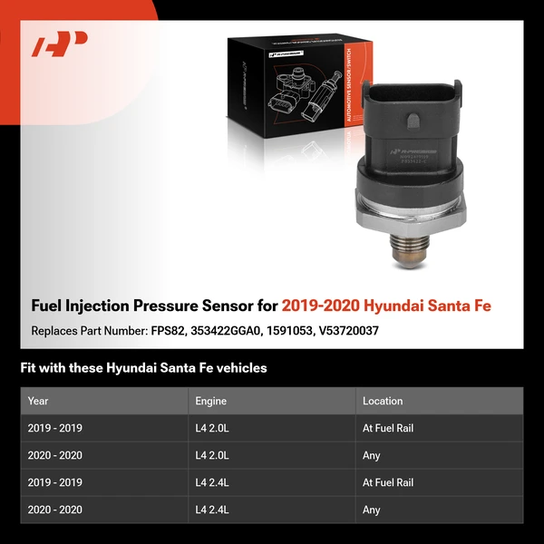 Fuel Injection Pressure Sensor for 2019-2020 Hyundai Santa Fe