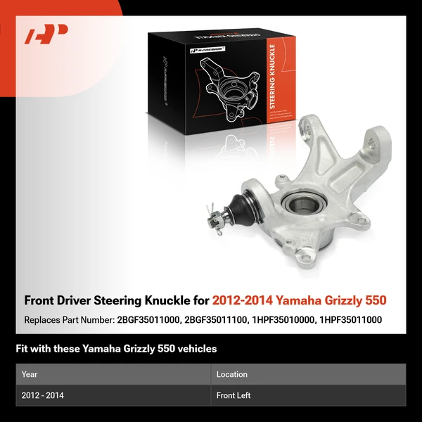Front Driver Steering Knuckle for 2012-2014 Yamaha Grizzly 550