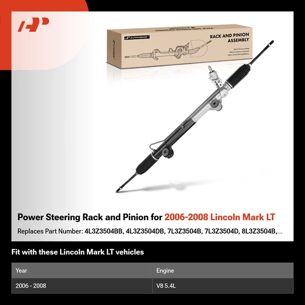 Power Steering Rack and Pinion for 2006-2008 Lincoln Mark LT
