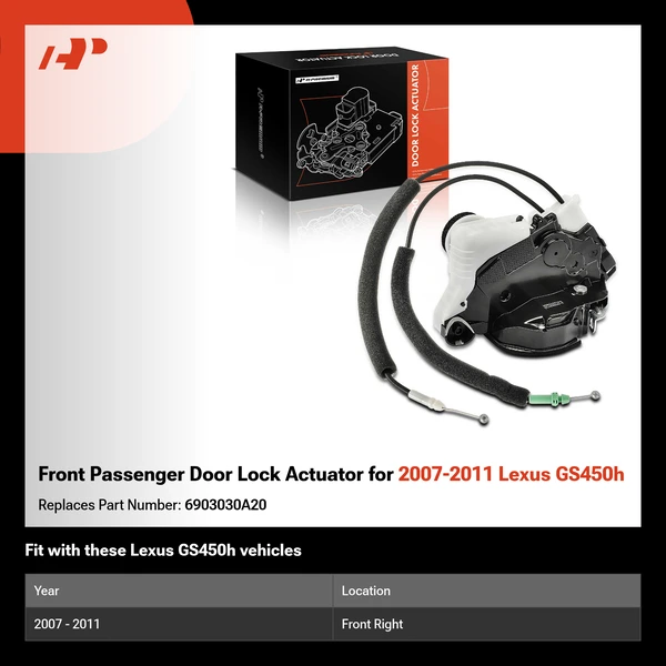 Front Passenger Door Lock Actuator for 2007-2011 Lexus GS450h