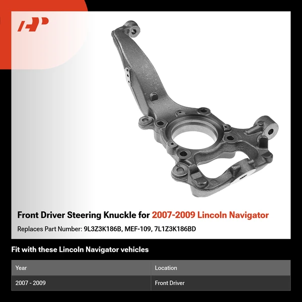 Front Driver Steering Knuckle for 2007-2009 Lincoln Navigator