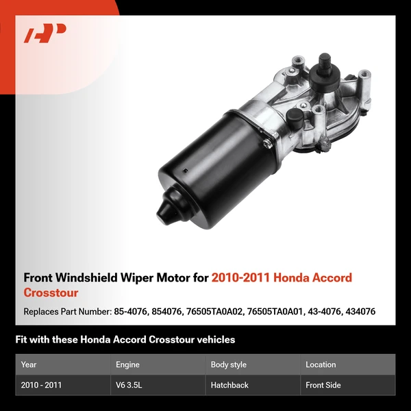 Front Windshield Wiper Motor for 2010-2011 Honda Accord Crosstour