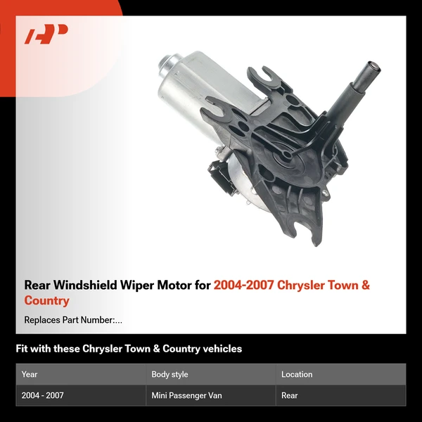 Rear Windshield Wiper Motor for 2004-2007 Chrysler Town & Country