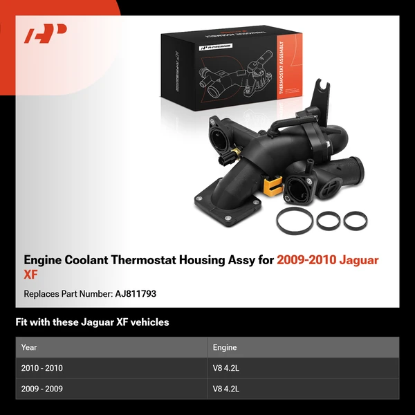 Engine Coolant Thermostat Housing Assy for 2009-2010 Jaguar XF