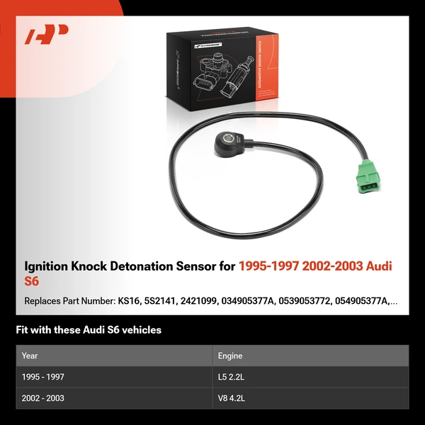 Ignition Knock Detonation Sensor for 1995-1997 2002-2003 Audi S6