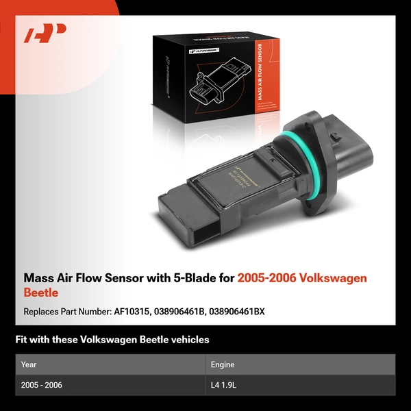 Mass Air Flow Sensor with 5-Blade for 2005-2006 Volkswagen Beetle