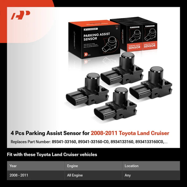 4 Pcs Parking Assist Sensor for 2008-2011 Toyota Land Cruiser